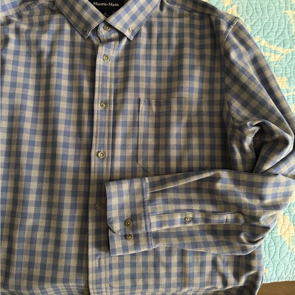Mizzen+Main Other - Mizzen+Main Blue and Cream Plaid Men's Shirt